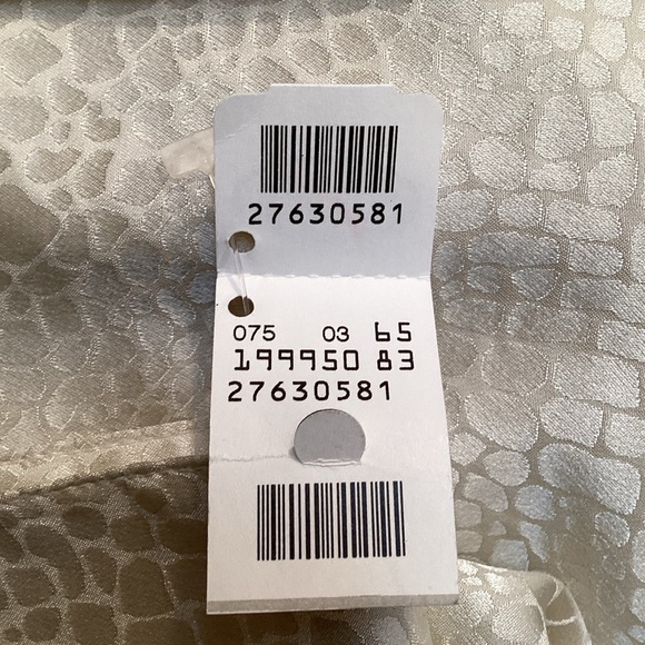 NWT Talbots Silk Blouse Button Up Cream Snake Skin Print - Picture 9 of 12